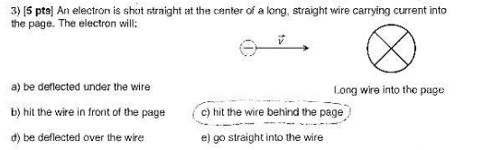 Solved 3) [5 pts] An electron is shot straight at the center | Chegg.com