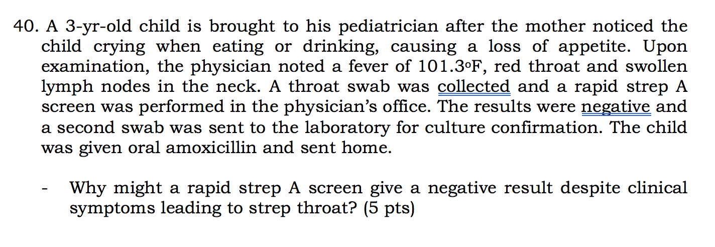 Solved 40. A 3-yr-old child is brought to his pediatrician | Chegg.com