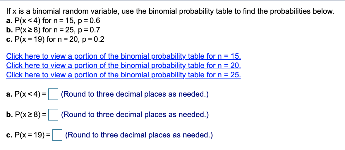 Solved If x is a binomial random variable, use the binomial | Chegg.com