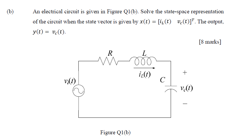 Solved An electrical circuit is given in Figure Q1(b). Solve | Chegg.com
