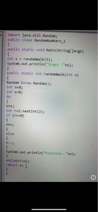 Solved In Random Numbers 1 you wrote a method that would run | Chegg.com