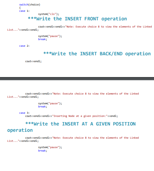 Solved C++ Data Structures and Algorithms Linked List | Chegg.com