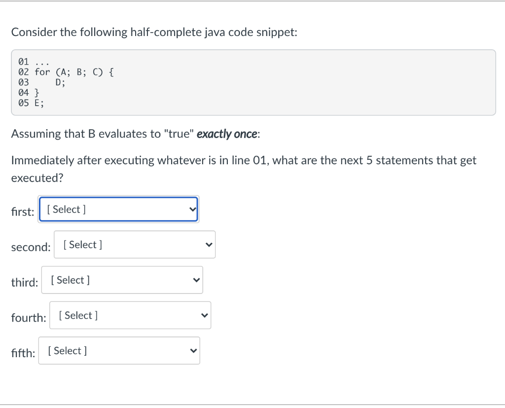 Solved Consider the following half-complete java code | Chegg.com