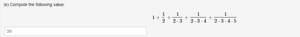 Solved (e) Compute the following value: | Chegg.com