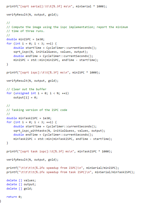 Program 4: Iterative sqrt Program 4 is an ISPC | Chegg.com