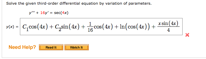 Solved Solve the given third-order differential equation by | Chegg.com