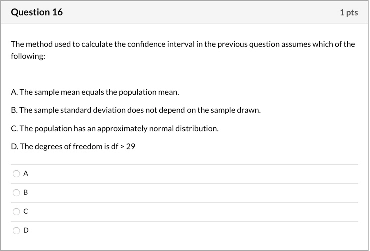 Solved Question 15 1 pts A survey of 200 students provides a | Chegg.com