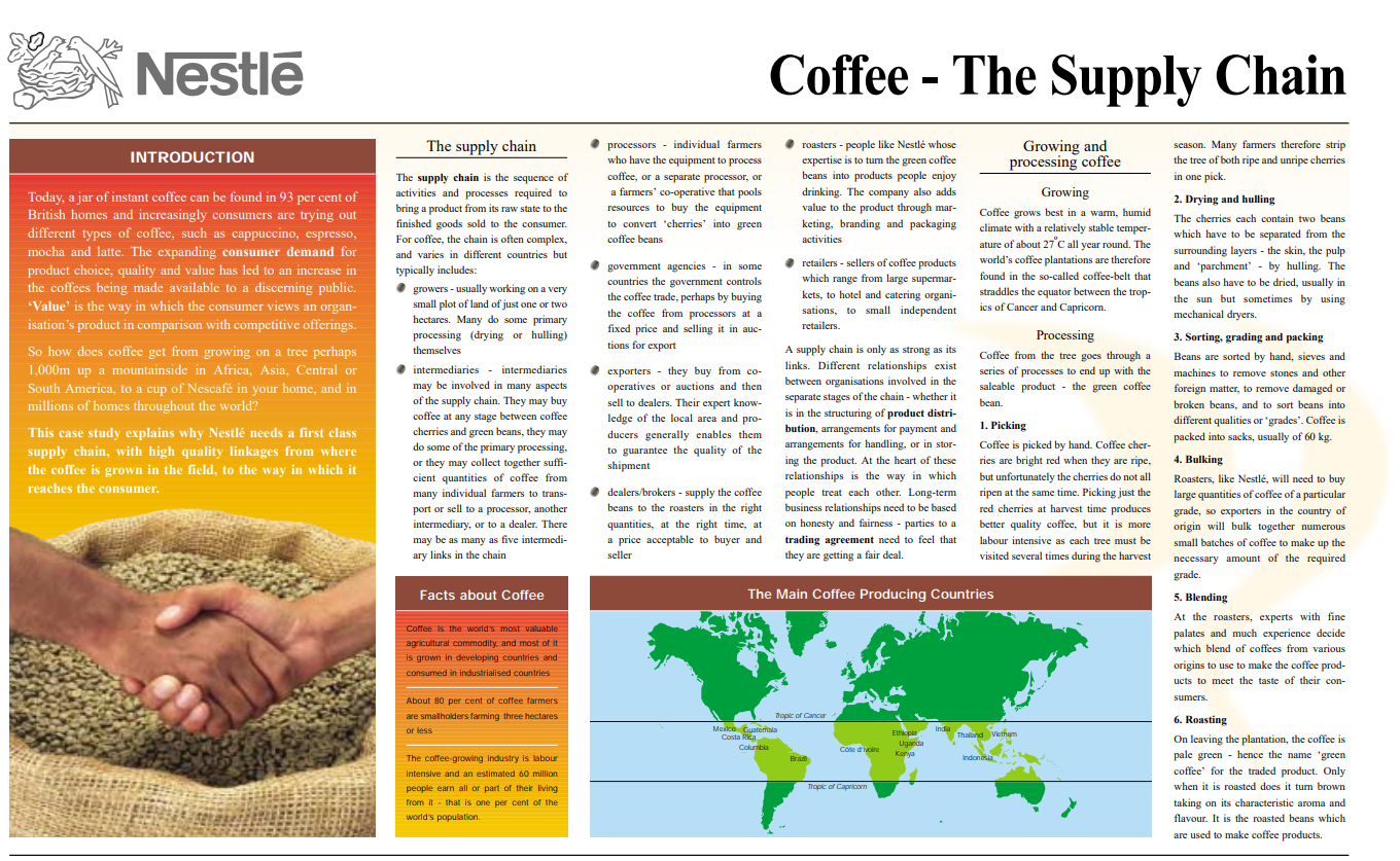 nestle coffee supply chain case study