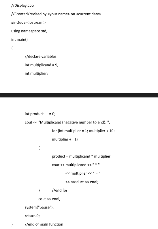 Solved //Display.cpp 1/Created/revised by on #include | Chegg.com