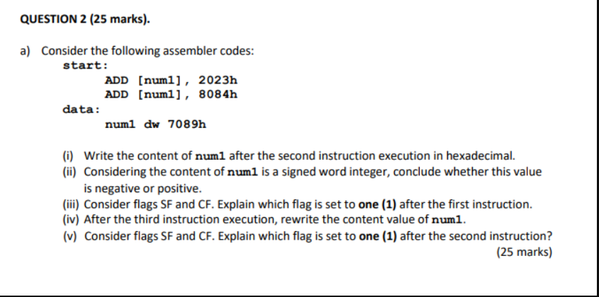Solved QUESTION 2 (25 marks). ) Consider the following | Chegg.com