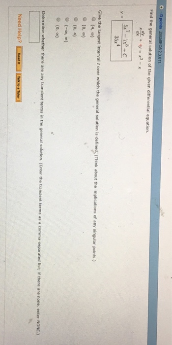 Solved Find the general solution of the given differential | Chegg.com