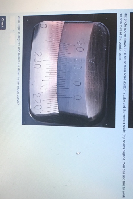 Solved The photo above shows the 0 of the main scale (bottom | Chegg.com