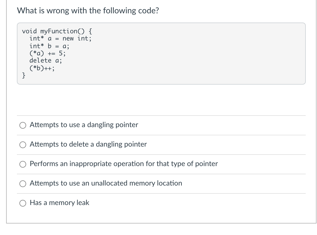 Solved What is wrong with the following code? void | Chegg.com