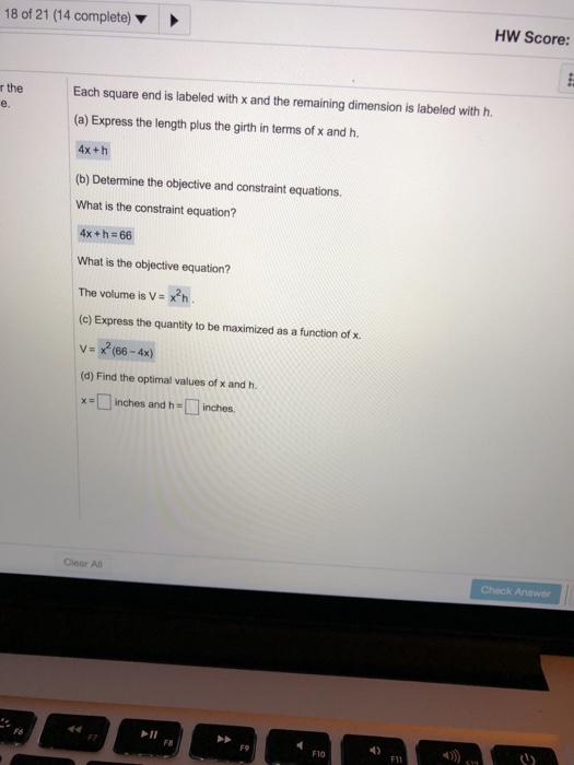 Solved Could someone please help me finish a few homework | Chegg.com