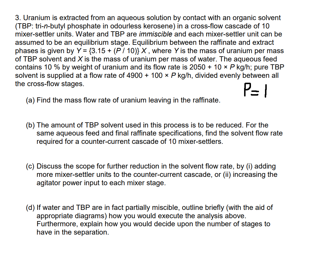 3. Uranium is extracted from an aqueous solution by | Chegg.com