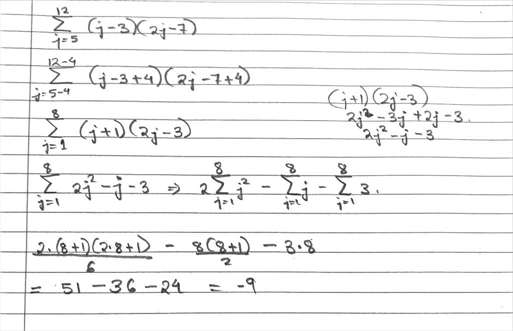 Solved Sigma notation question. Can somebody tell me if I | Chegg.com