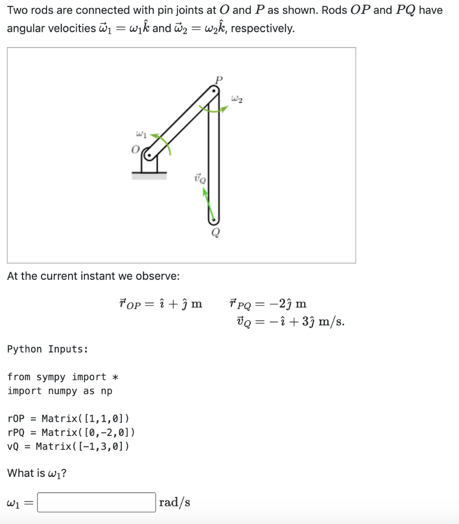 Solved Two Rods Are Connected With Pin Joints At O And P Chegg Com