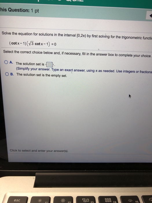 Solved This Question: 1 pt 6 0 Find the exact value of the | Chegg.com