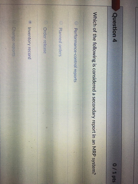 Solved Question 4 0/1 pts Which of the following is | Chegg.com
