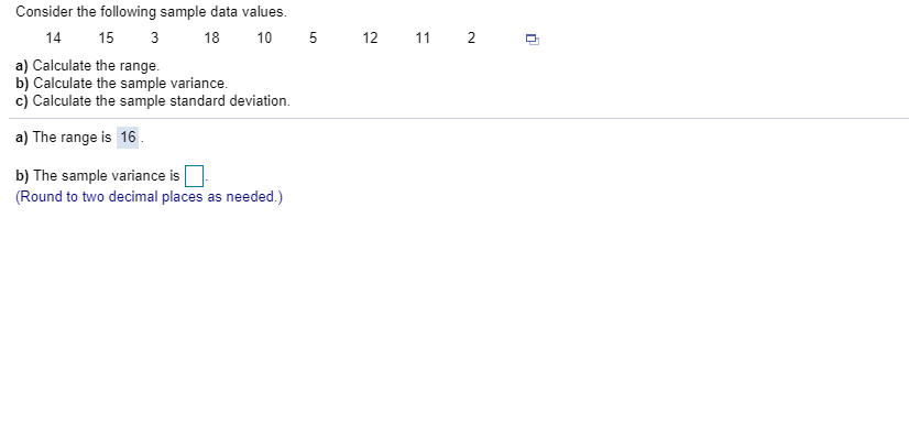 Solved 5 12 11 2 g Consider the following sample data | Chegg.com
