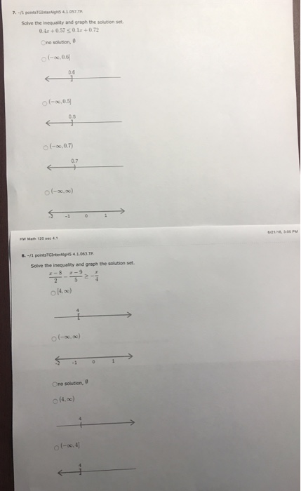 Solved Solve the inequality and graph the solution set | Chegg.com