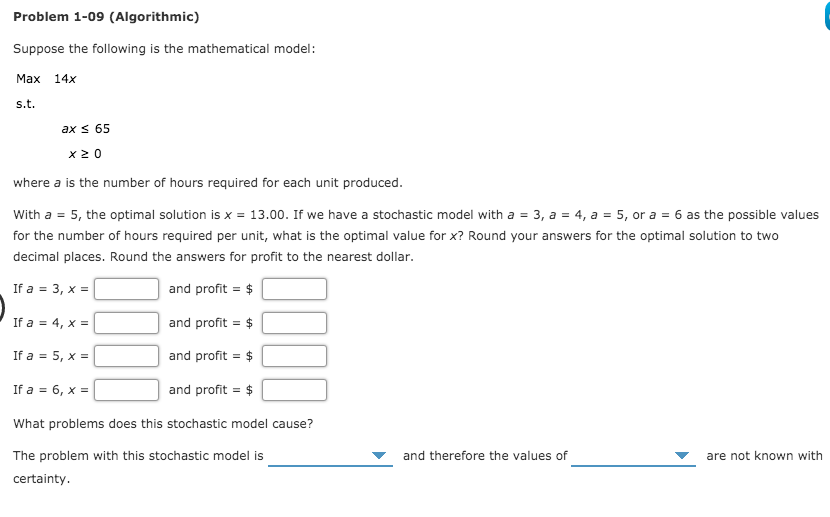 Solved Problem 1-09 (Algorithmic) Suppose The Following Is | Chegg.com