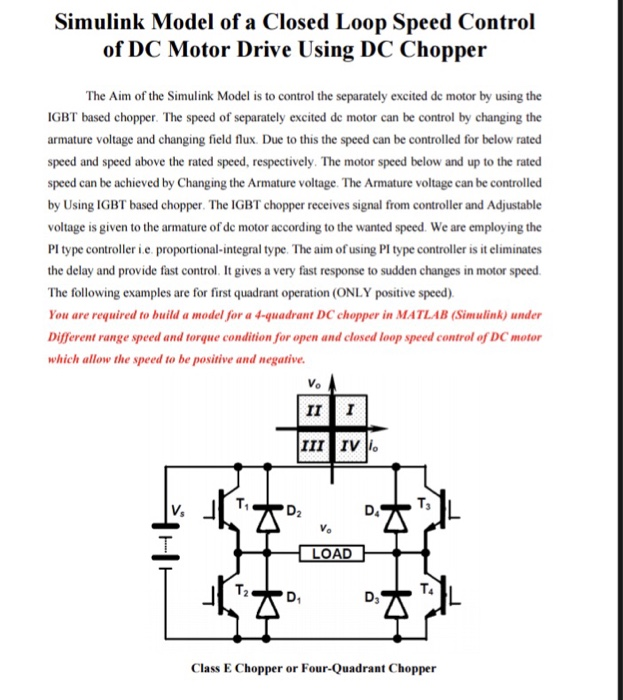 Simulink Model of a Closed Loop Speed Control of DC