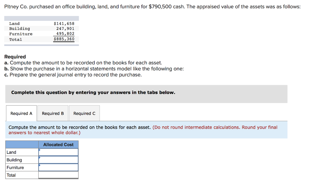Solved Pitney Co. purchased an office building, land, and