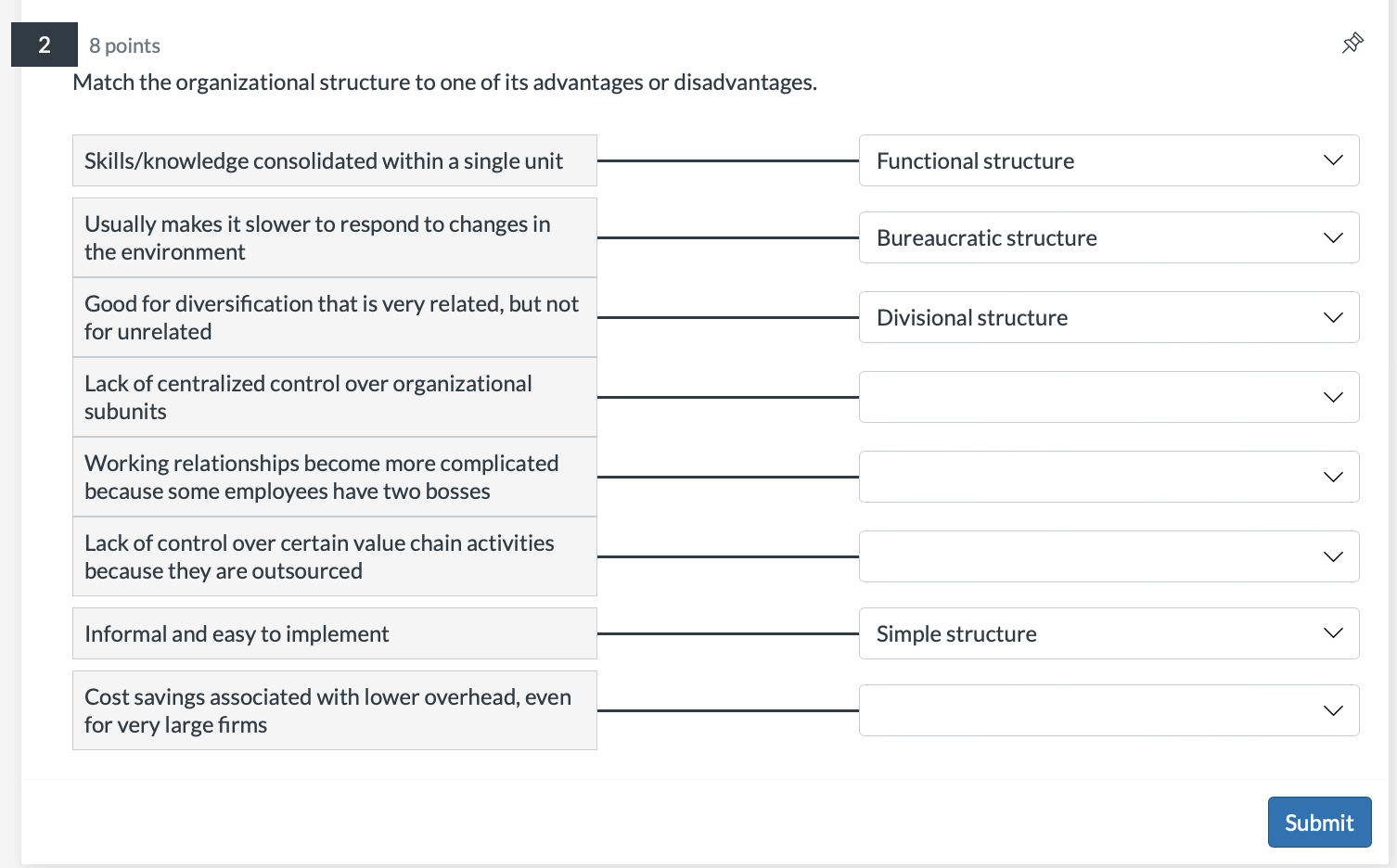 solved-match-the-organizational-structure-to-one-of-its-chegg