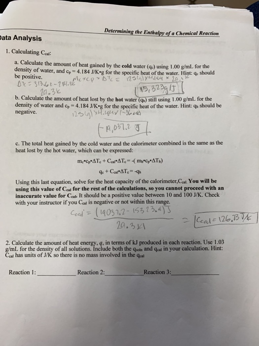 Solved 2. Calculate the amount of heat energy, q, in terms