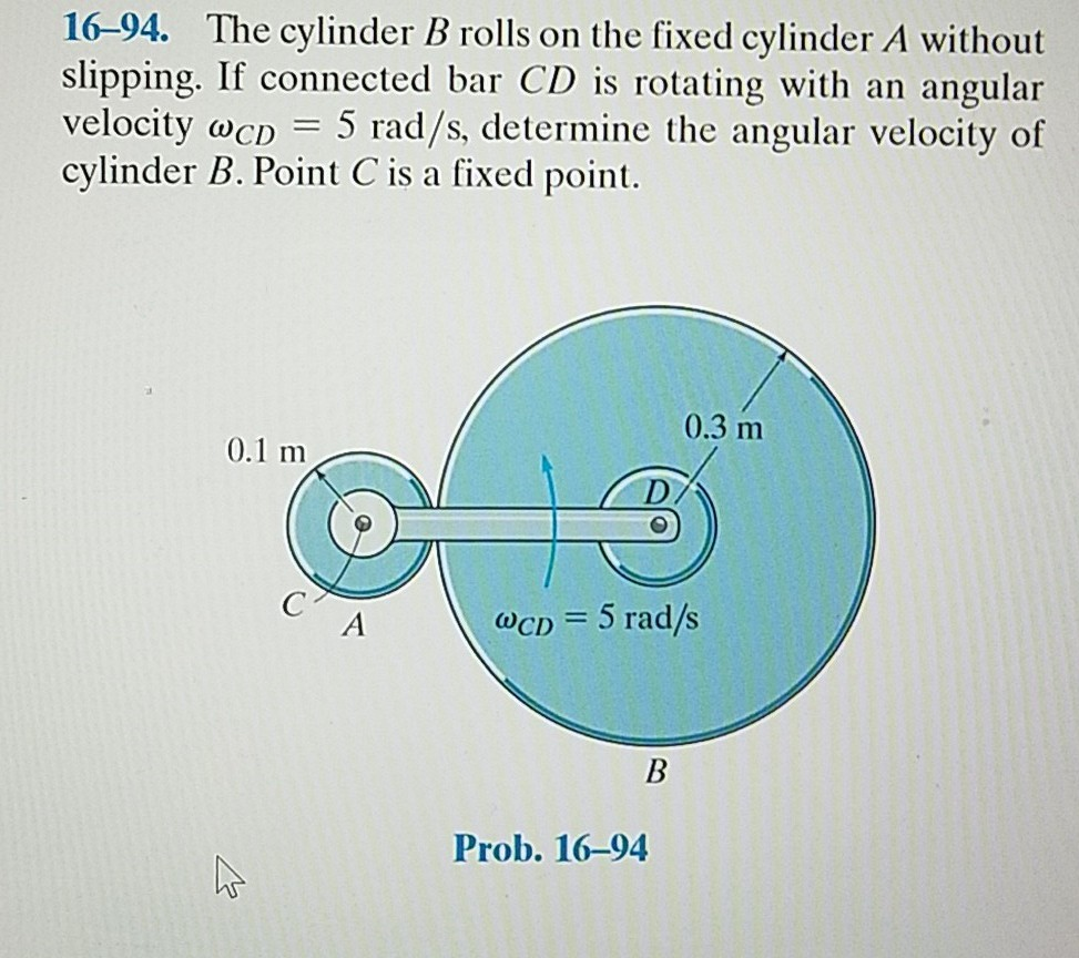 Solved 16-94. The Cylinder B Rolls On The Fixed Cylinder A | Chegg.com