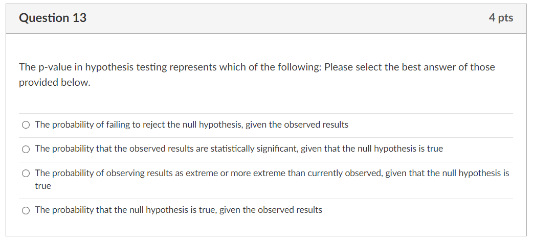 P VALUE IN HYPOTHESIS TESTING REPRESENTS visual data 5