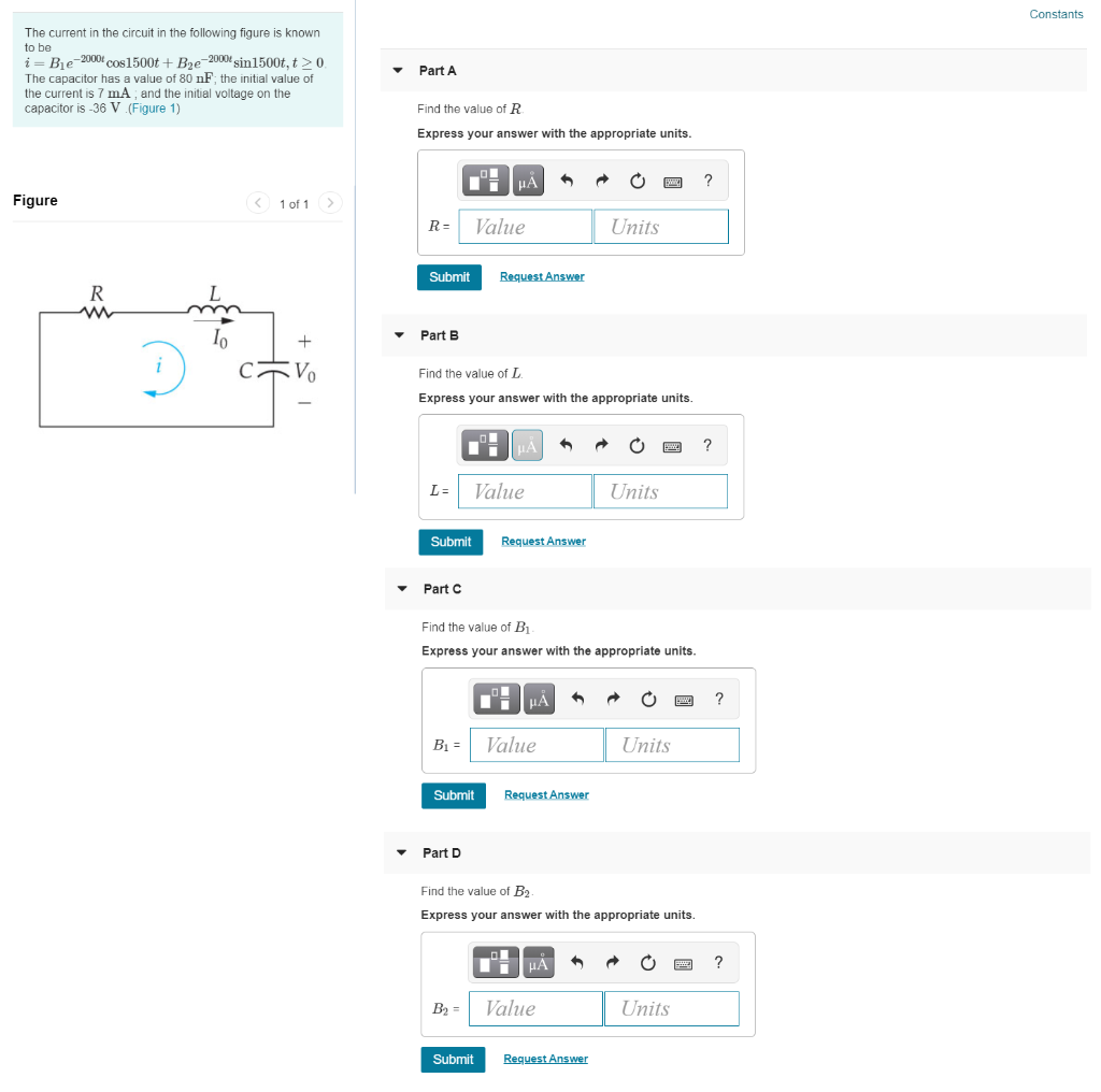 Solved The current in the circuit in the following figure is | Chegg.com