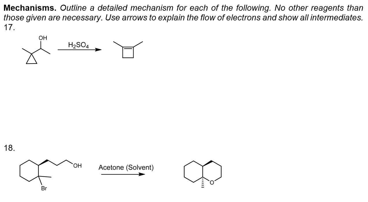 Solved Mechanisms. Outline A Detailed Mechanism For Each Of | Chegg.com