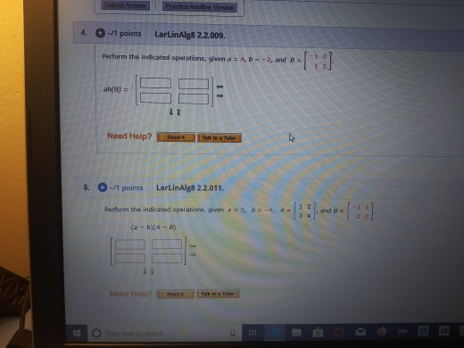 Solved 4. -/1 Points LarLinAlg8 2.2.009. Perform The | Chegg.com