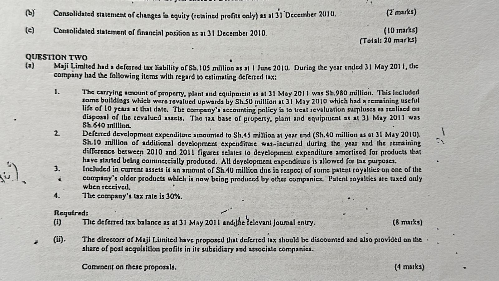 Solved Mai Limited had a deferred tax liability of 105 | Chegg.com