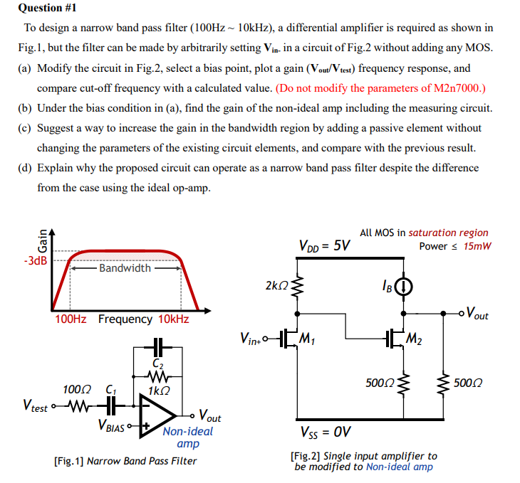 To design a narrow band pass filter (100 Hz∼10kHz), a
