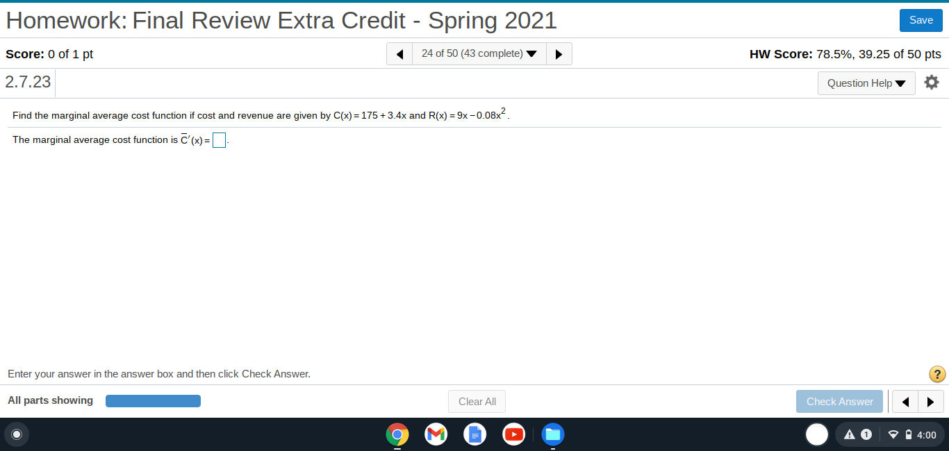 Solved Homework: Final Review Extra Credit - Spring 2021 | Chegg.com