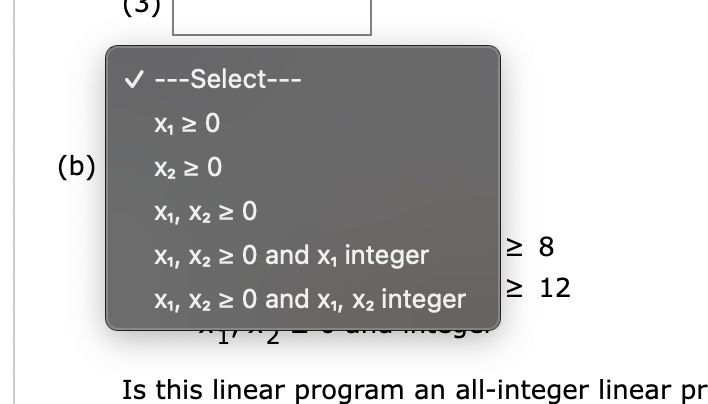 Indicate which of the following is an all-integer | Chegg.com