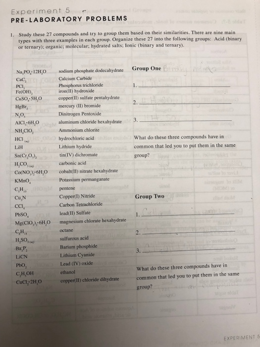 Solved Experiment 5 Pre-laboratory Problems 1. Study These 