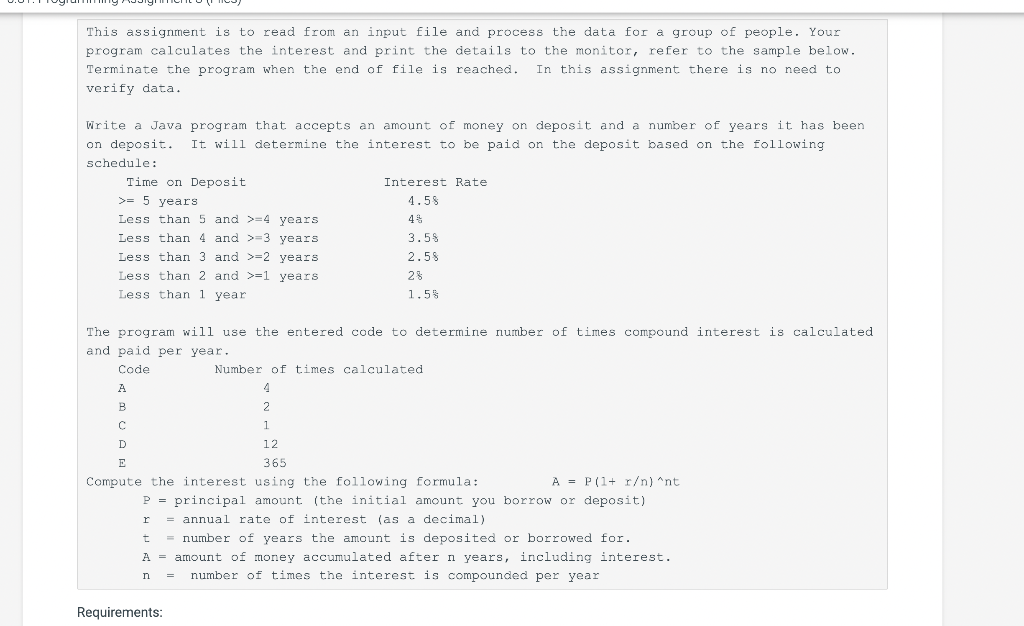 Solved This assignment is to read from an input file and | Chegg.com