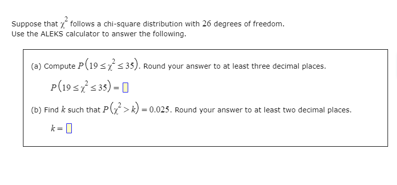 Solved Suppose that x follows a chi-square distribution with | Chegg.com