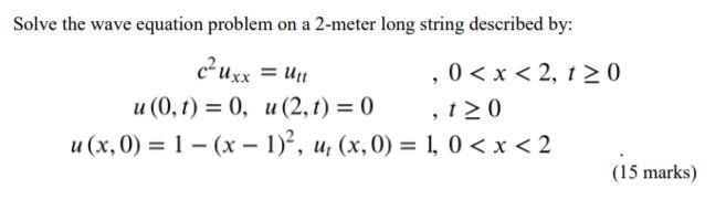 Solved = U11 Solve the wave equation problem on a 2-meter | Chegg.com