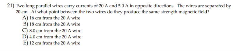 Solved 21 Two Long Parallel Wires Carry Currents Of 20 A Chegg Solved 21 Two Long Parallel Wires Carry Currents Of 20 A Chegg