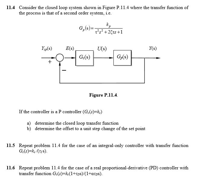 Solved 11.4 Consider the closed loop system shown in Figure | Chegg.com