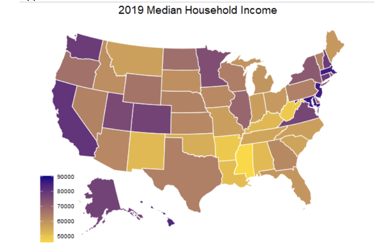 *R Studio* Using plot_usmap(), make the map shown in