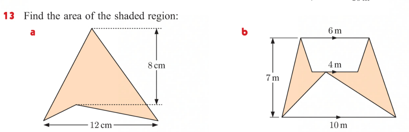 Solved 13 Find The Area Of The Shaded Region: B 6 M 8 Cm 4m | Chegg.com