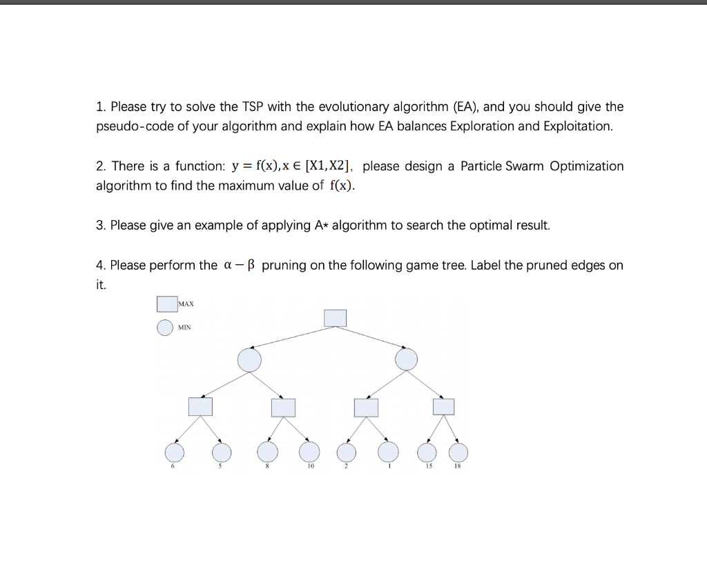 Solved 1. Please try to solve the TSP with the evolutionary | Chegg.com