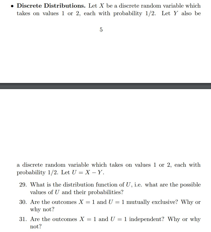 Solved » Discrete Distributions. Let X be a discrete random | Chegg.com