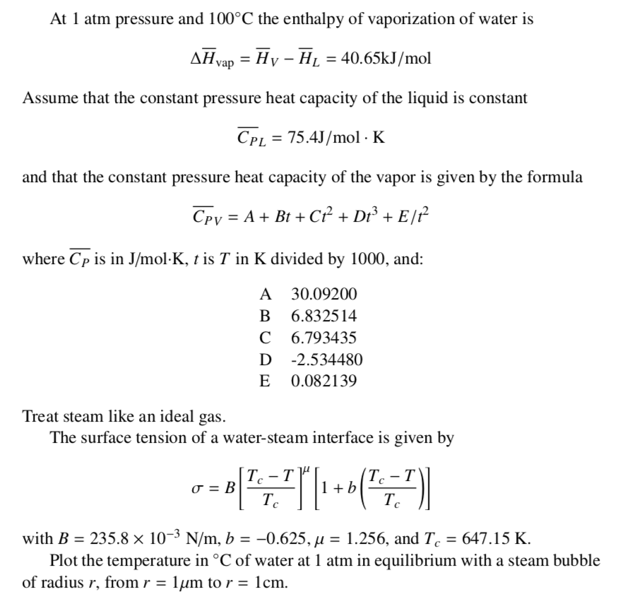 At 1 atm pressure and 100°C the enthalpy of | Chegg.com